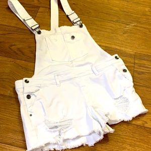 Empyre Cora White Jean Overall Shorts Like NEW 9